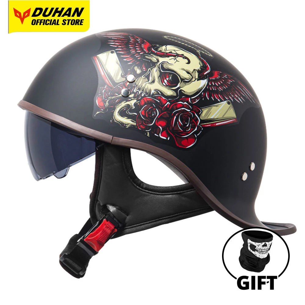 

Мотоциклетный шлем в стиле ретро с сертификацией DOT, винтажный защитный полушлем для езды на велосипеде, скутера, мотоцикла, на лето