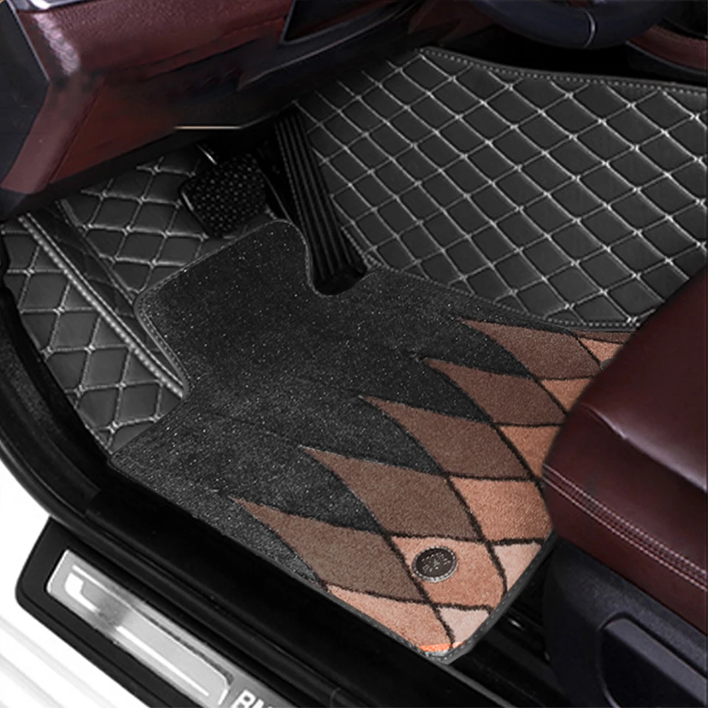 

Car Floor Mats For KIA Stonick 2019-2021 Double Layer Detachable Luxury Car Carpets Accessories Leather Auto Foot Pads