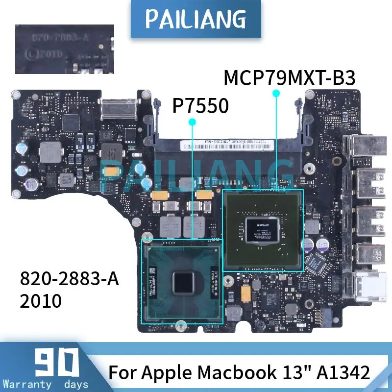 para Apple Macbook 13 A1342 Cpu P7550 2.26 Ghz Computador Portátil Placa-mãe 8202883-a 2010 Mcp79mxt-b3 Ddr3 Notebook Mainboard
