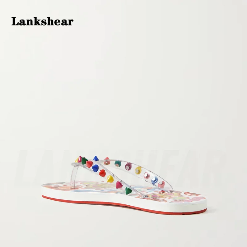 Summer Color Rivets Women's Flip Flops Women's Beach Slippers Fashion Breathable Casual Ladies Non-Slip Outdoor Sandals Slipper