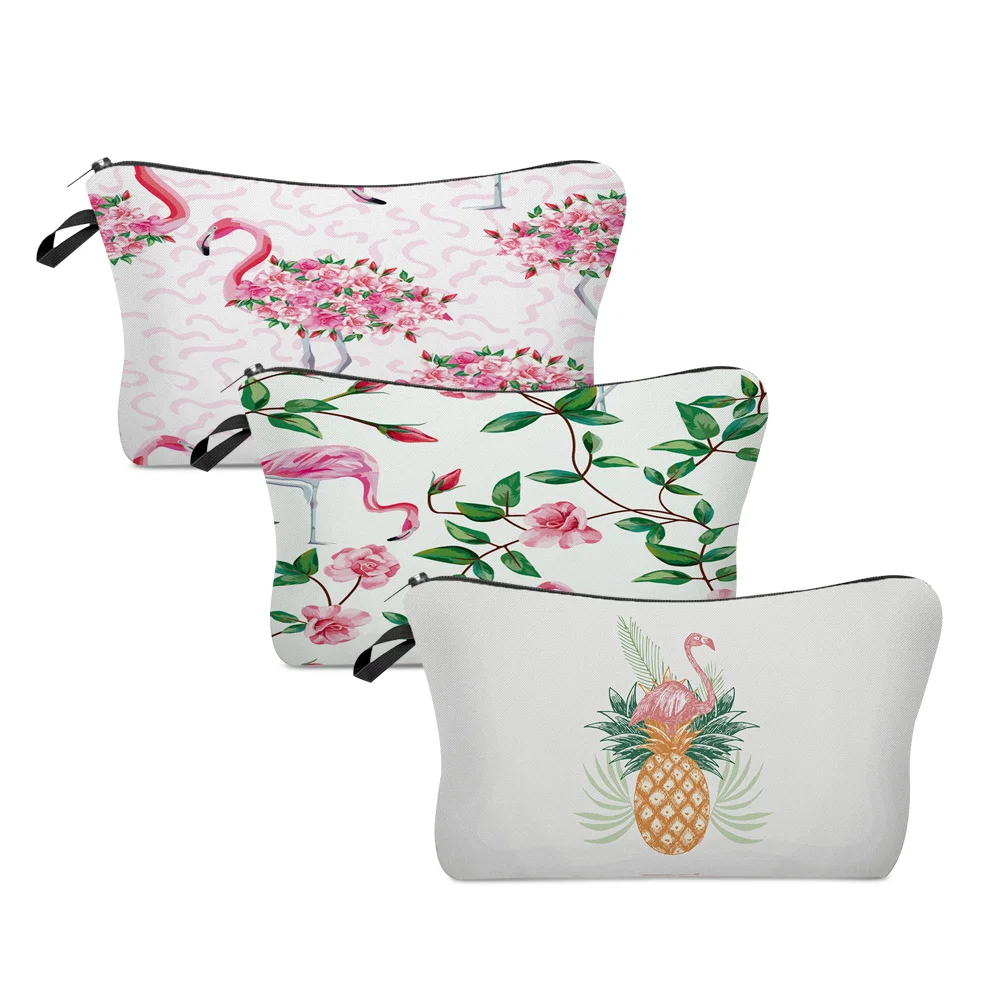 

Косметичка женская с принтом фламинго, портативная Сумочка для мытья, дорожный Органайзер на молнии для хранения туалетных принадлежносте...