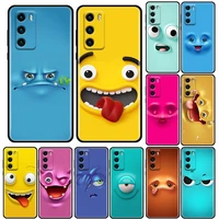 phone case for huawei p10 lite p20 case p30 p40 lite p50 pro plus p smart z soft silicone cover cute art funny faces