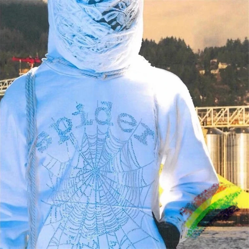 

Пуловер 2022ss Web Sp5der для мужчин и женщин, свитшот с капюшоном в стиле 1:1, худи с изображением паука для молодых Thug 555555