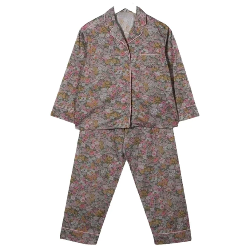 

Женские детские комплекты с принтом, новый детский пижамный комплект с цветочным рисунком морских водорослей для девочек, брюки и домашняя одежда