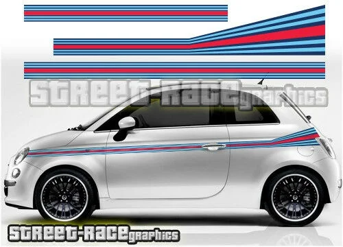 

Наклейки виниловые графические для x6 Fiat 500 side racing Stripe 054 Martini style
