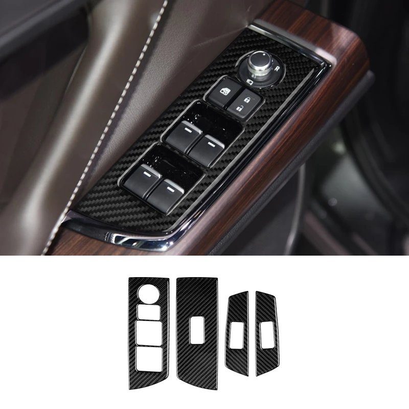 

Carbon Fiber Car Window Lift Switch Button Panel Trim Sticker For Mazda CX-9 2016-2020 Interior Accessories