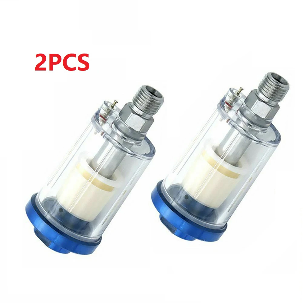 

2pcs Spray Machine Separator 90 PSI Pneumatic Spray Gun W Water Grid Tail 1/4inch NPT Handy Oil Water Separator