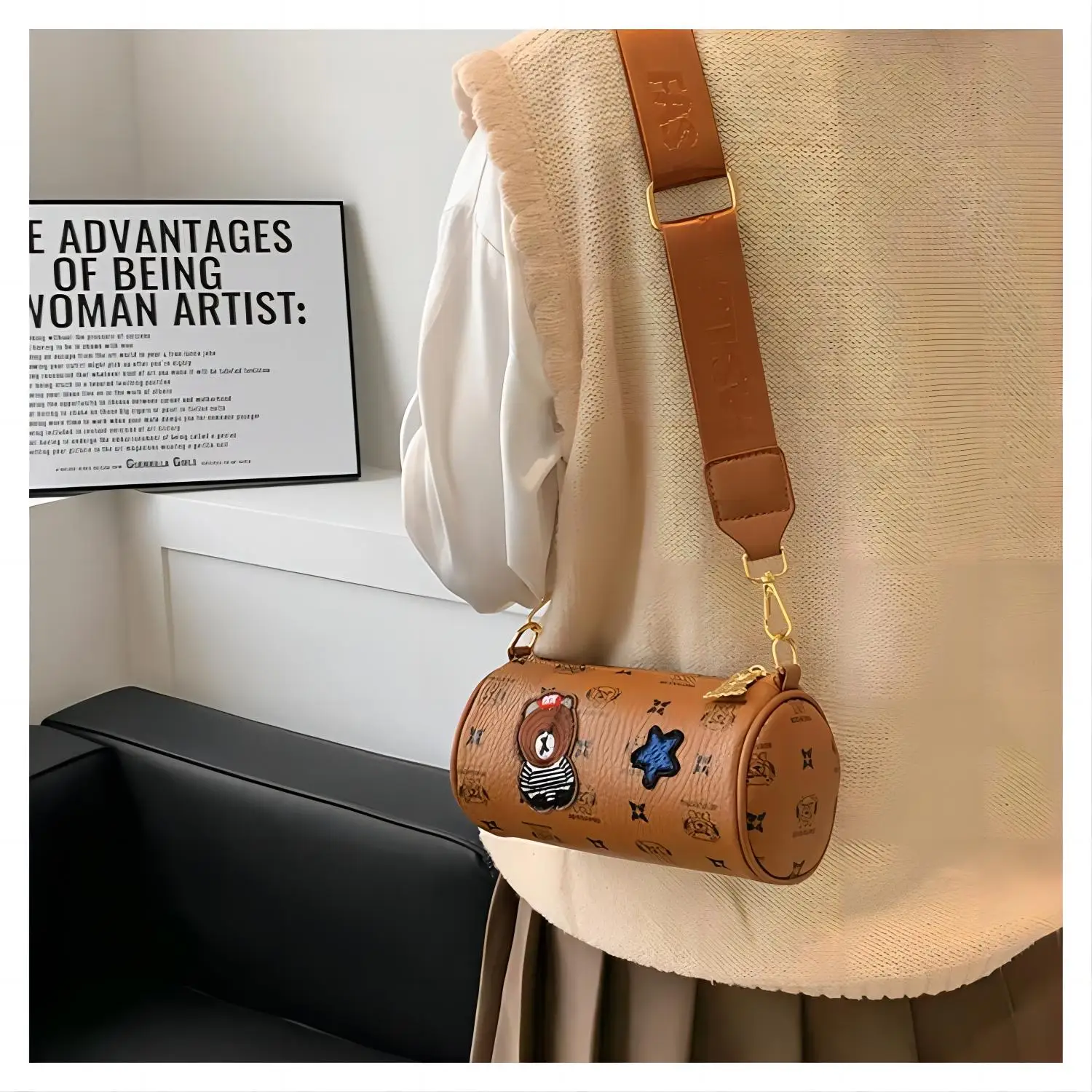 

Cylindrical bag for women 2022, new fashion, high quality, one shoulder pillow bag, foreign style, versatile messenger bag