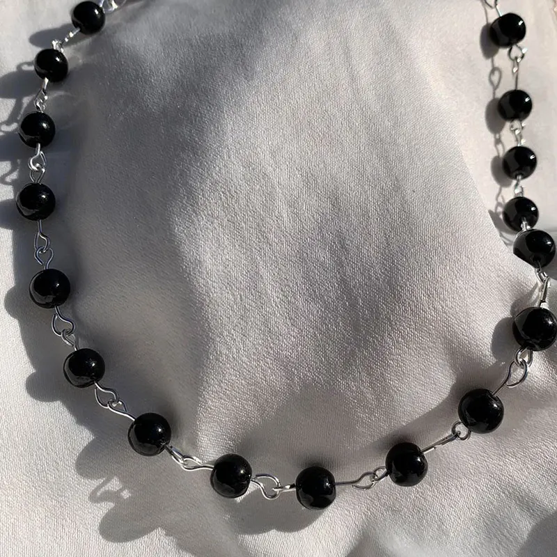 

Ожерелье из черного жемчуга в Стиле Розария, ожерелье в стиле Мистик-готики