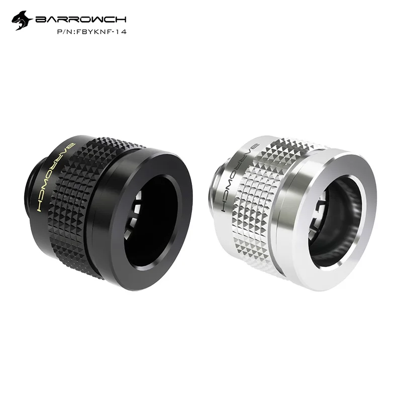 

BARROWCH G1/4" 10x14MM Hard Tube Connection Fittings,Computer Water Loop Build Connector Joint,Black/Silver,FBYKNF-14
