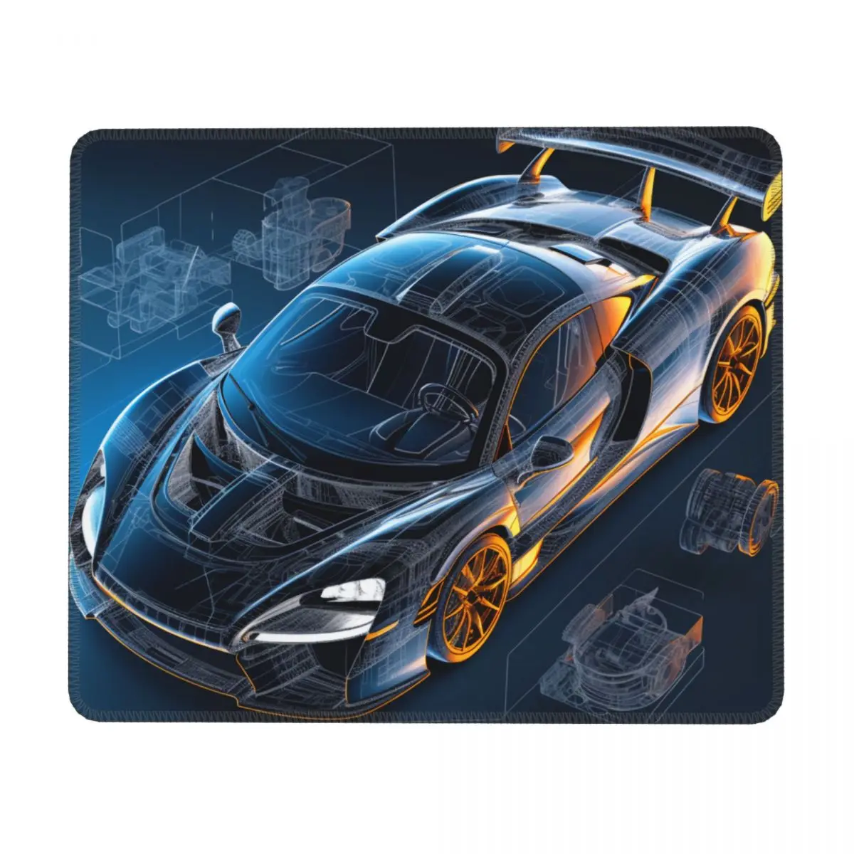 

Fantastic Sports Car Horizontal Print Mouse Pad Pencil Schematics Kawaii Rubber Mousepad Anti Fatigue Rertro Office Mouse Pads