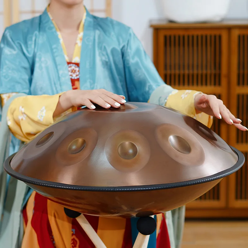 9/10 Tone Handpan Steel Tongue Drum Luxury Gold Silver Hand Pan Ethereal Drum Professional Musical Drums Percussion Instruments