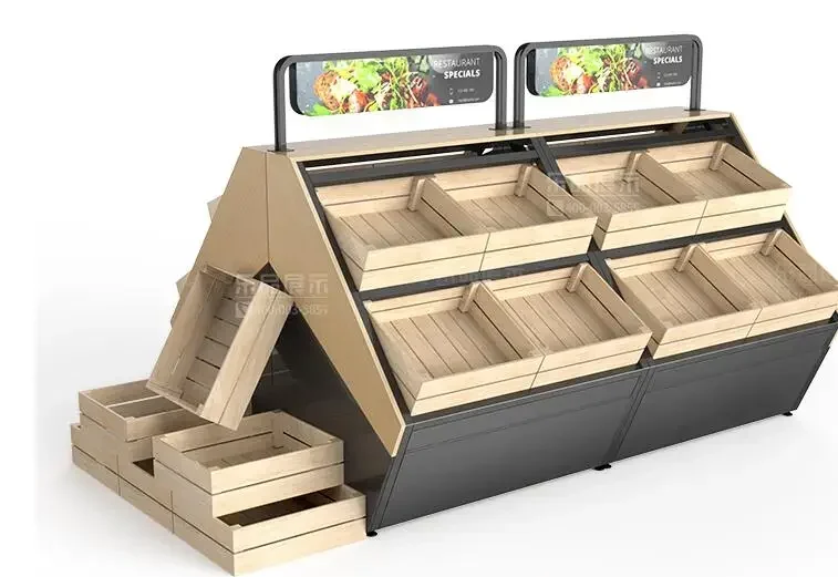 Стеллаж для фруктов и овощей магазин свежих супермаркетов полка Gangmu Zhongdao