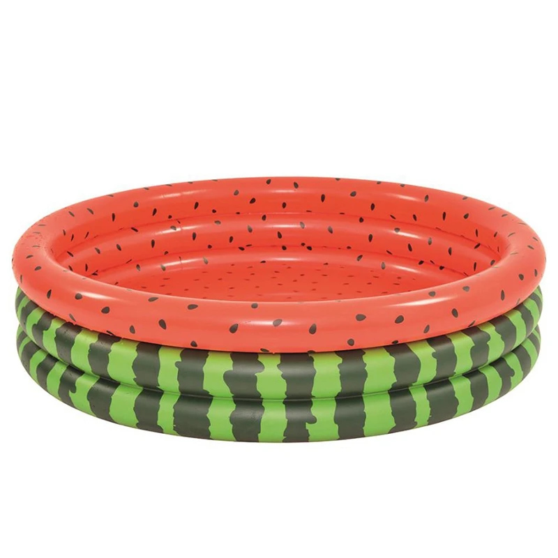 

Inflatable Paddling Pool,Kiddie Swimming Pool,3-Ring Watermelon Bathing Pool For Kids Splashing Fun Outside,Garden,Etc