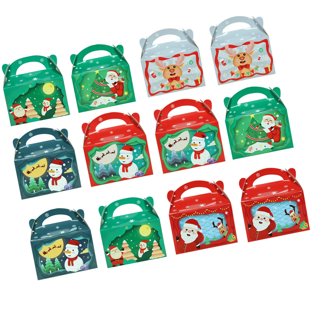 

12Pcs Party Decor Creative Exquisite Reusable Xmas Box Gift Box for Gift Xams Party