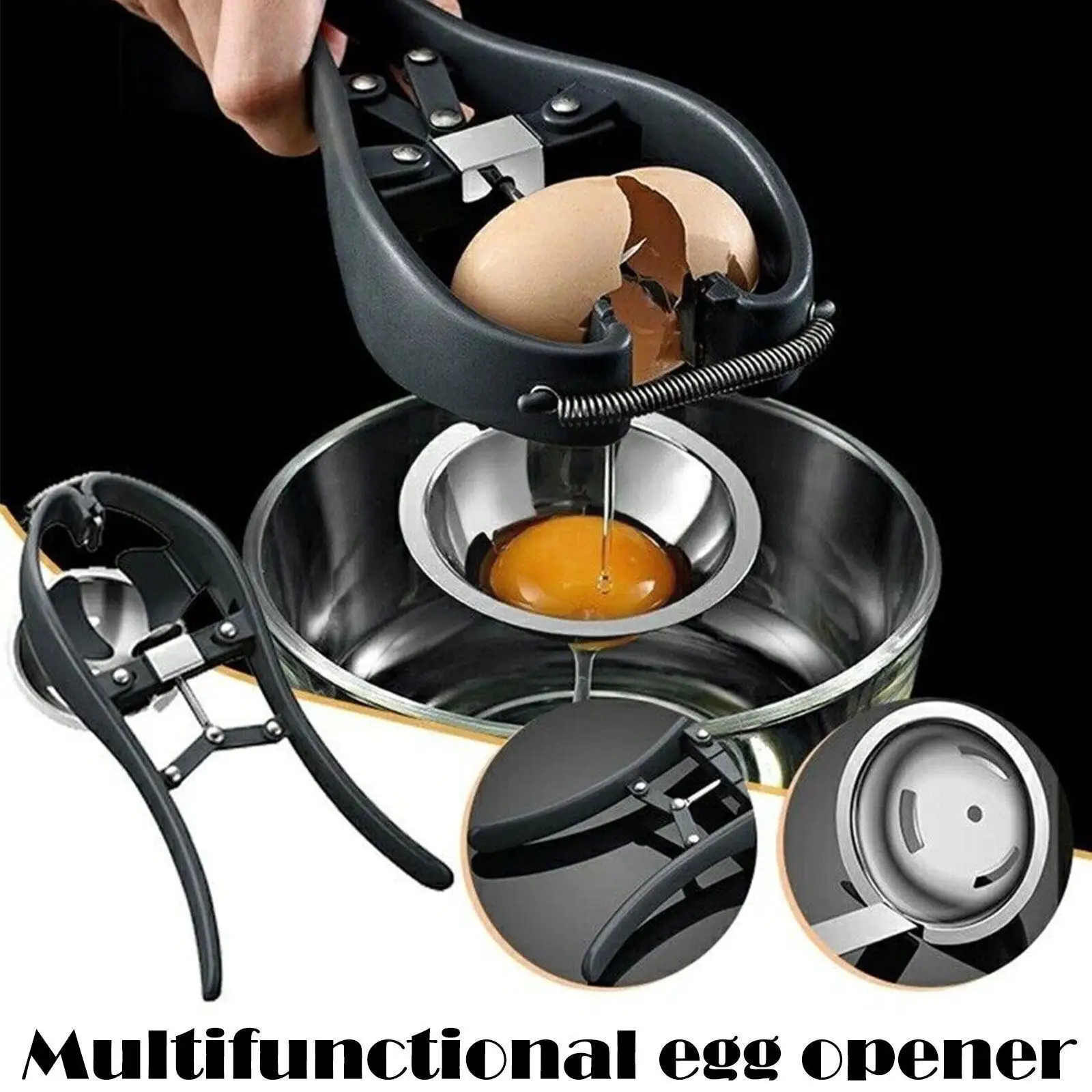 

Steel Egg Opener Scissors Manual Egg Tools Topper Accessories Eggshell Novel Eggs Opener Kitchen Separator Cracke X0W4