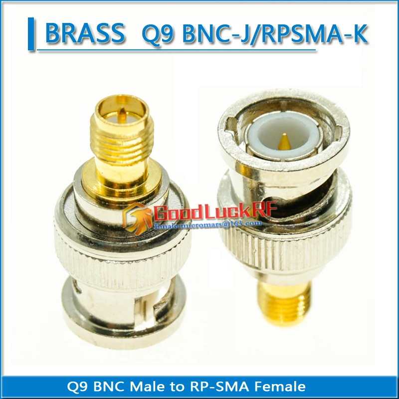Разъем Q9 BNC папа-RP-SMA RPSMA RP SMA мама Латунный прямой Коаксиальный RF BNC-RP адаптеры
