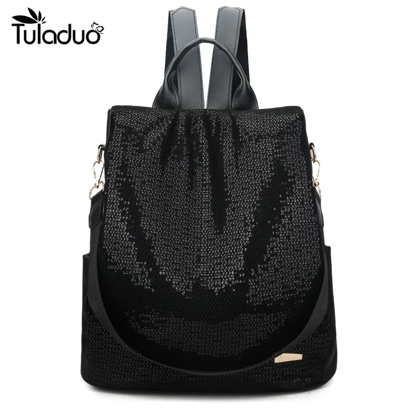 

Women's Backpack Oxford Sequin Fashion Girls Pack Cloth Anti-theft Shoulder Ladies Casual Knapsack Student Backpack For Lady