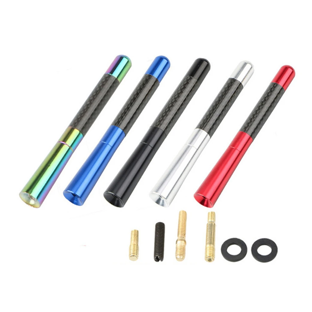 

12cm Car Aluminum Antenna Real Carbon Fiber Roof Radio Car Radio Antenna Replacement Car Accessories