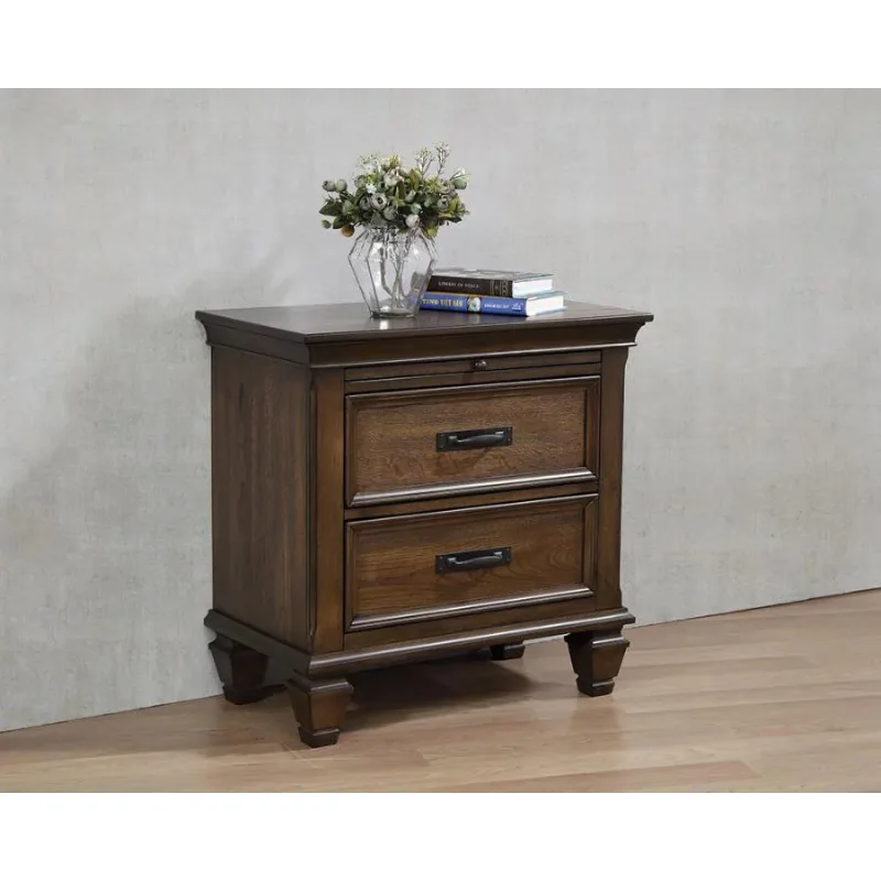 

Coaster 200972-CO 2 Drawer Nightstand, Burnished Oak
