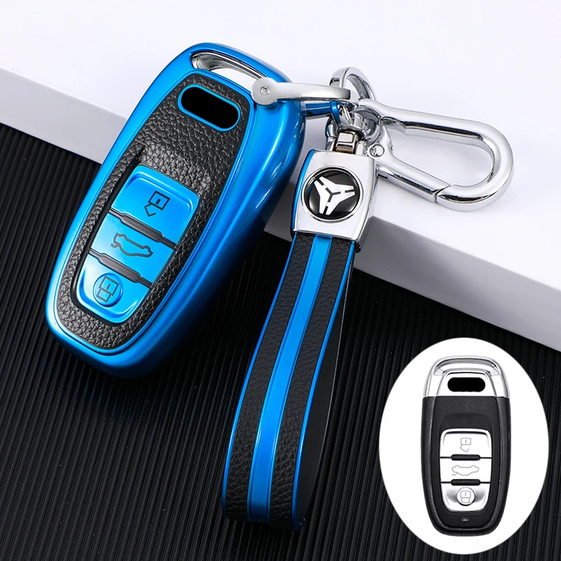

Кожаный ТПУ чехол для автомобильного ключа чехол для Audi A1 A3 A4 A5 A6 A7 A8 Q3 Q5 Q7 S4 S5 S6 S7 S8 R8 TT держатель защитный брелок