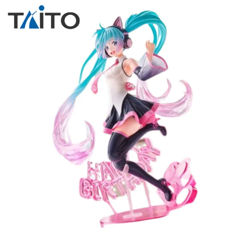 

TAITO AMP VOCALOID 2021 Cat ears Hatsune Miku Figures Models Anime Collectibles Toys Birthday Gifts Dolls Ornaments statue