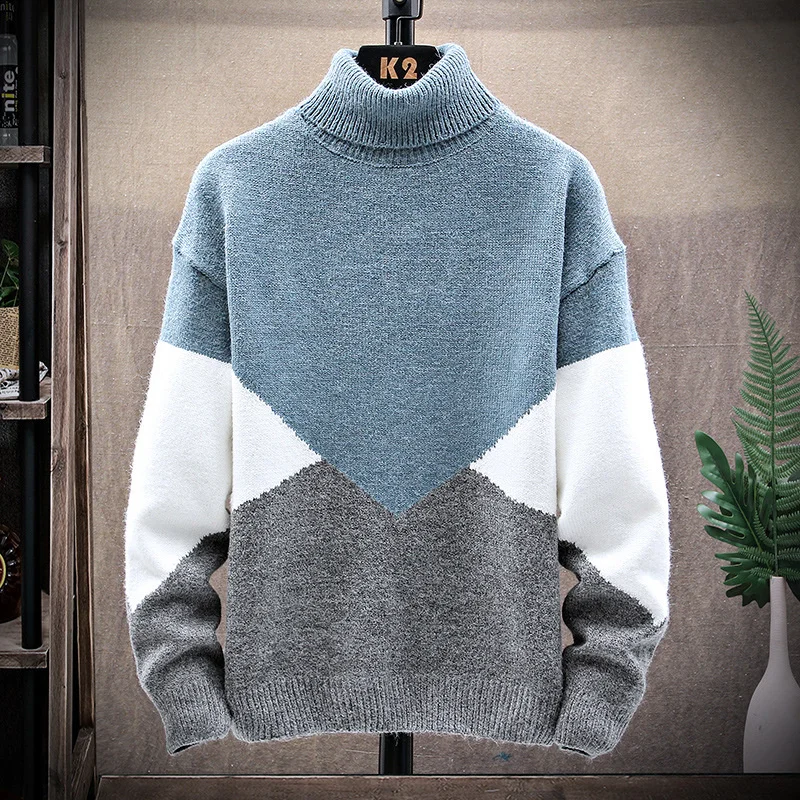 

Knitted Sweater Men Clothes Autumn and Winter Boss Hedging Korean Version Loose Personality Trend Keep Warm Thicken