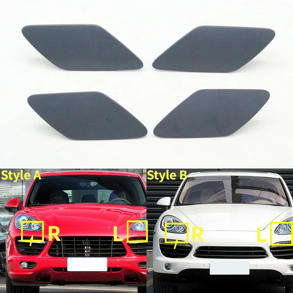 

Front Bumper Headlight Washer Nozzle Cap Headlamp Water Sprayer Jet Cover For Porsche Cayenne 92A 2011-2014