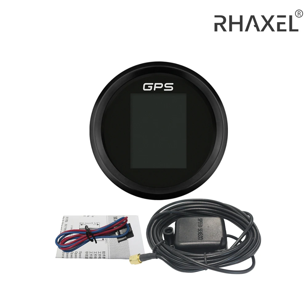 RHAXEL Waterproof Digital GPS Speedometer ODO Adjustable with Antenna 12V 24V 85mm | Speedometers