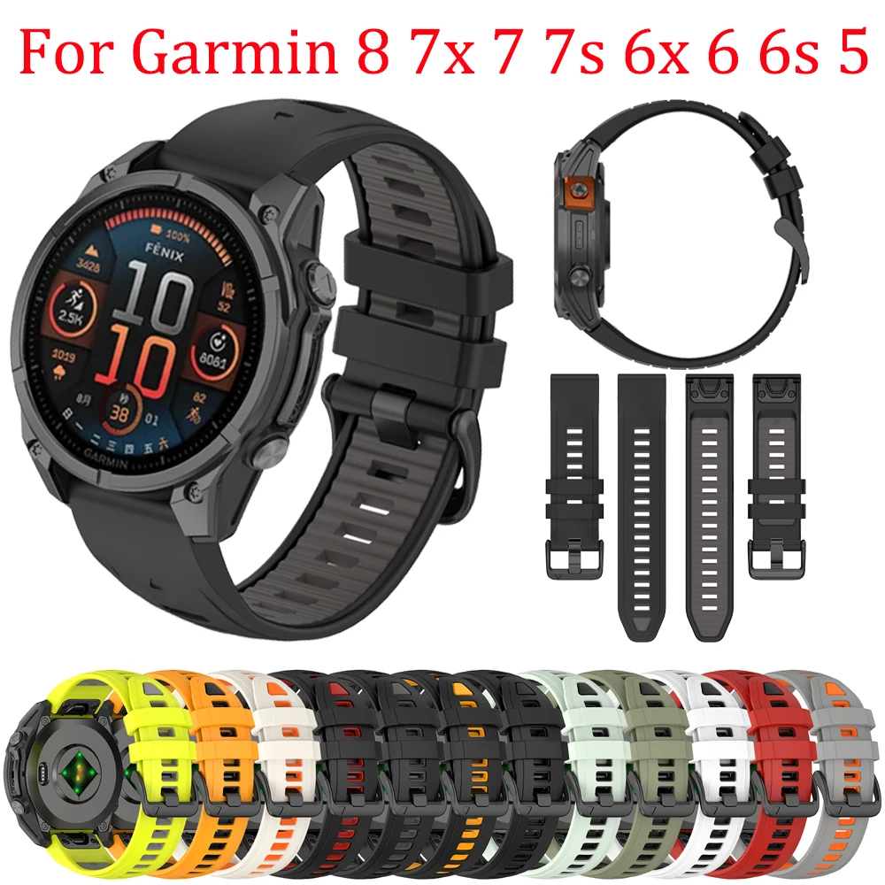 Силиконовый ремешок для часов Garmin 8 E 7X 7S 6X 6 Pro Quickfit