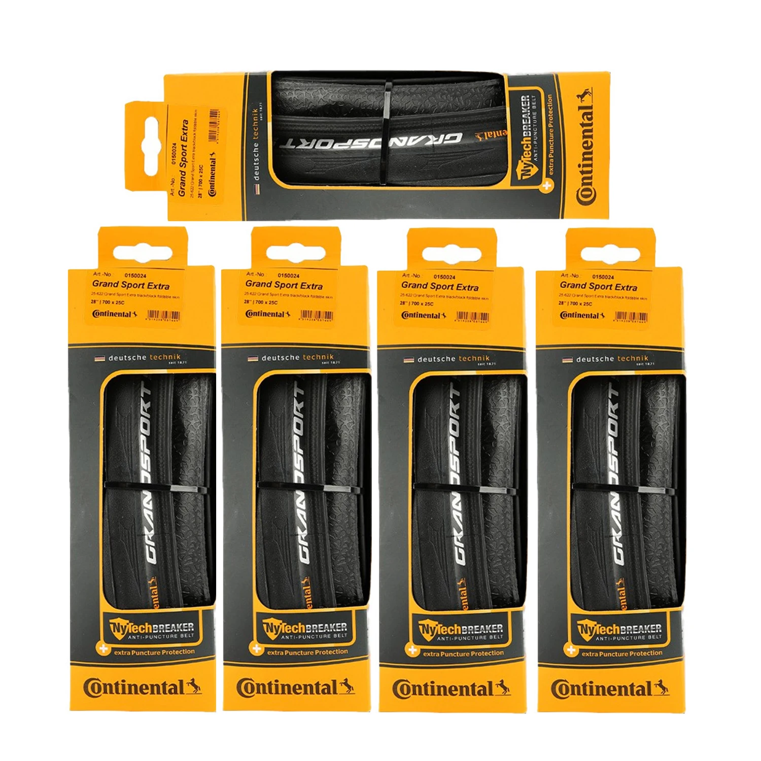 

5PCS Continental Grand Sport Race EXTRA Bicycle Tire, 700c x 25C 700c x 23C, Folding, Black Original Tires
