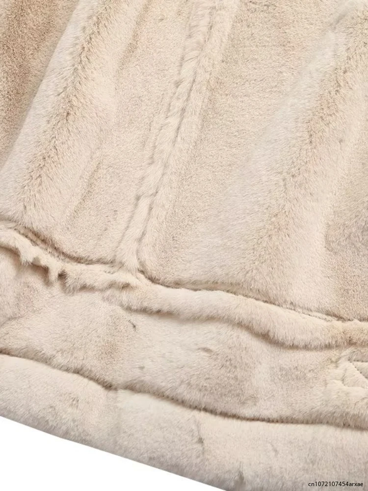 Куртка женская из искусственной замши модная уличная одежда с мехом свободная