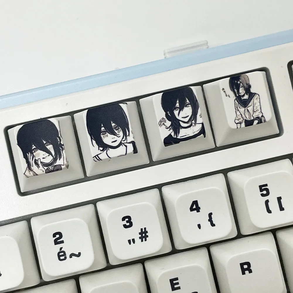 Фото 12 шт. колпачки для клавиш Reze Cherry Profile PBT сублимационная бензопила мужские колпачки для клавиш креативное аниме 12 шт. механические колпачки Reze №5