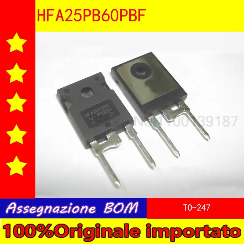 

10pcs/lot VS-HFA25PB60-N3 VS-HFA25PB60PBF HFA25PB60 TO-247 Ultrafast recovery diode 600V 25A