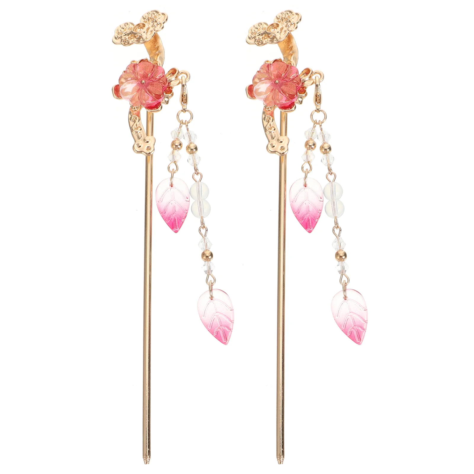 

2PCS Chinese Hair Alloy Vintage Tassel Hair Chopsticks Metal Hanfu Hairpins Hair Forks Chignon Pin Hair Making Accessory for (