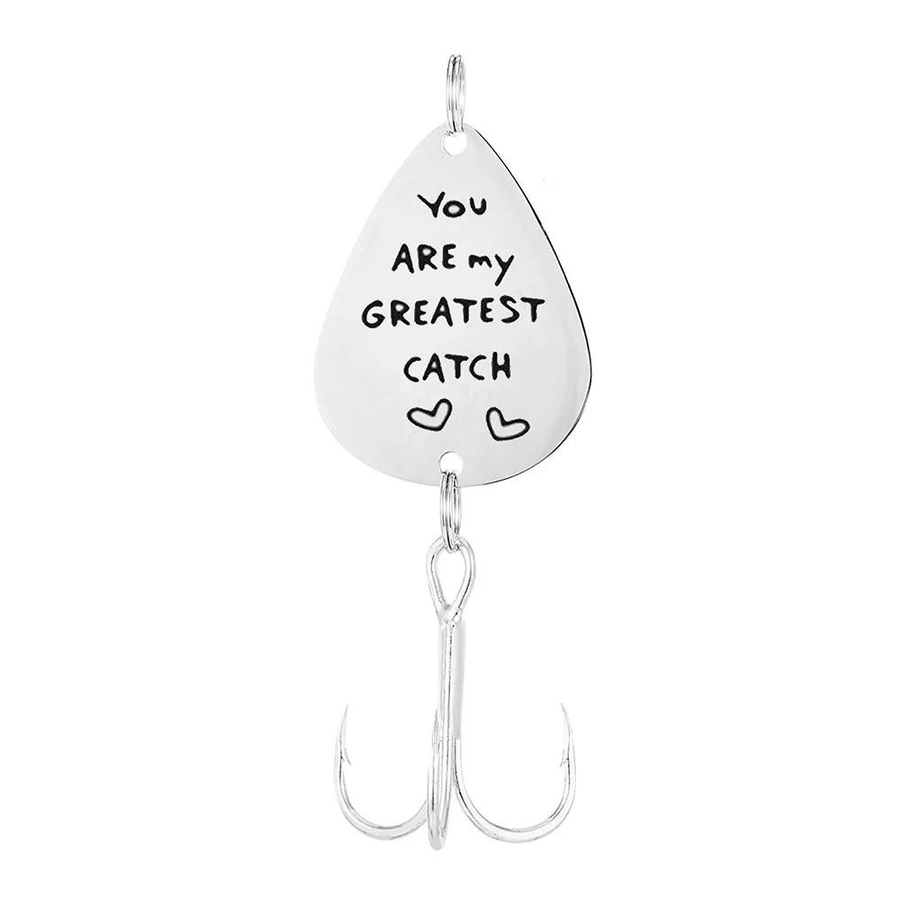 

Hook Lures Lure Gift Surf Personalized Fisherman Saltwater Spoon Trout Spoons Husband Mackerel Daddy Gifts Message Wedding