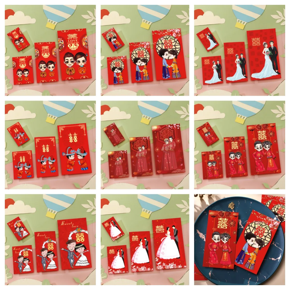 

Freeshipping 30pcs Married Red Envelope Creative Red Pocket Bag Universal New Year Wedding Big Lucky Pocket Bag