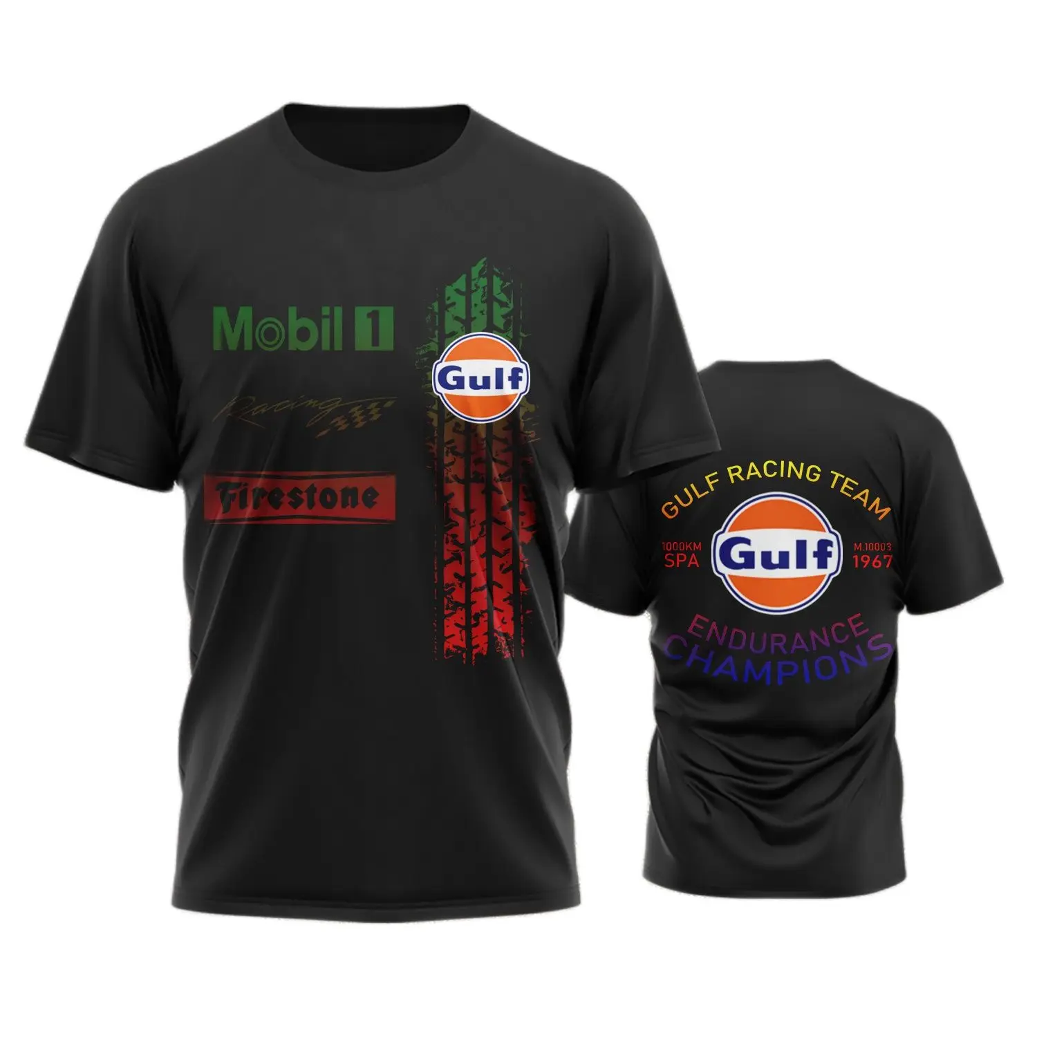 

Vintage Mobil T Shirt For Men Gulf Oil Print Short Sleeve Tops Street O-Neck Men's T-shirts Oversized Tee Shirt Man Clothing