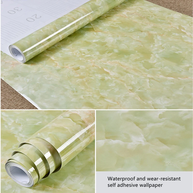 

Marble Self-adhesive Wallpaper Waterproof Oil Proof High Temperature Kitchen Bedroom Furniture Decoration Stickers 2M 3M 5M