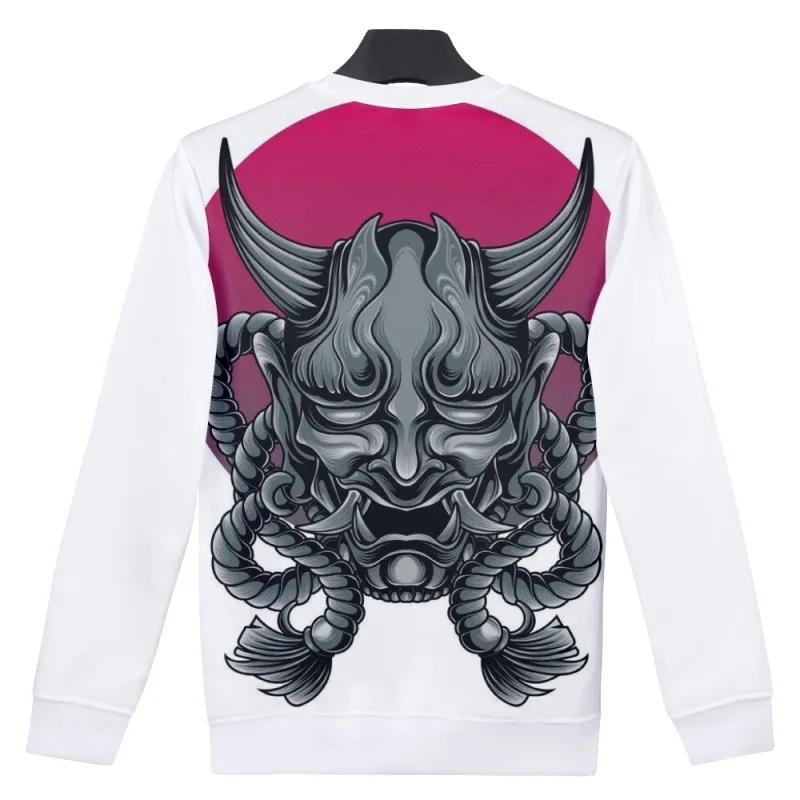 

Autumn Men Outwear Pullover Casual Hip Hop White Demon Print Sweatshirts 2022 Fashion Tops Streetwear