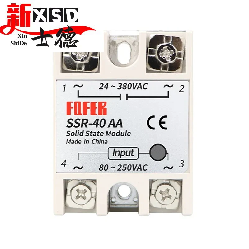 

1PC 10A 25A 40A 60A Single Phase Solid State Relay AC SSR SSR-10AA SSR-25AA SSR-40AA SSR-60AA 80-250VAC 220V TO 24-380V AC