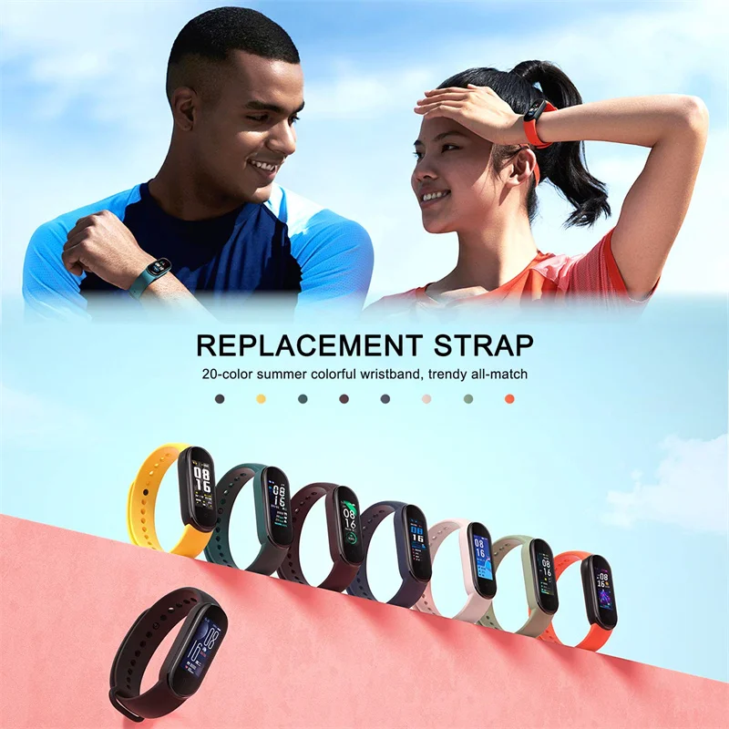 Soft Silicone Watchband for Xiaomi Mi Band 7 6 NFC bracelet Sport smartwatch wristband Miband 4 Belt correa mi band 4 5 6 strap