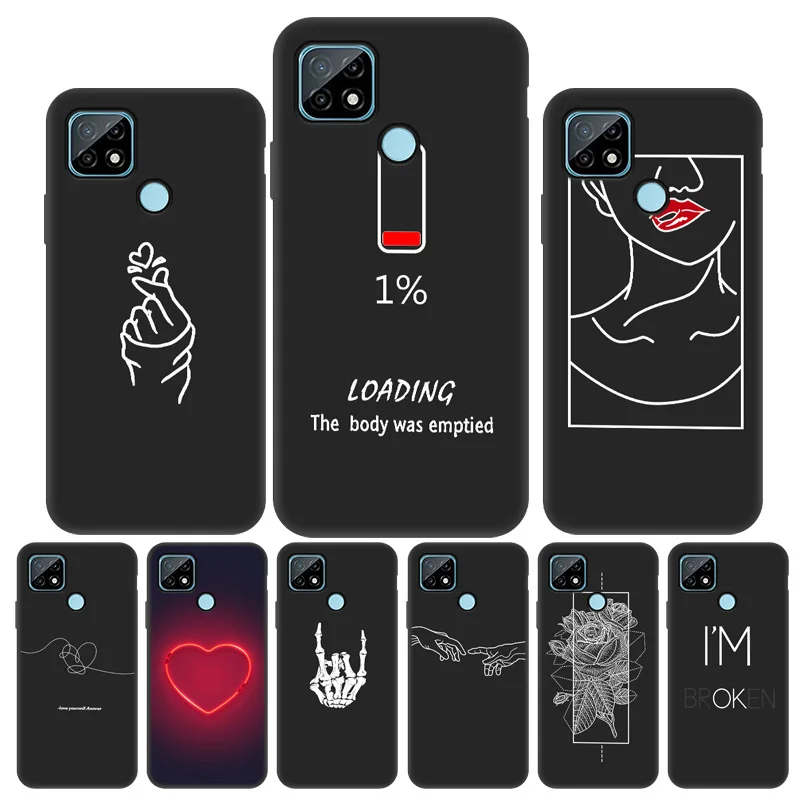 Case For OPPO Realme C21 Cases Silicon Capa Realme Q3 Pro 8 8i C25 C21Y 7 6 X2 C3 6i GT NEO 2 C11 C15 DIY Painted Cover
