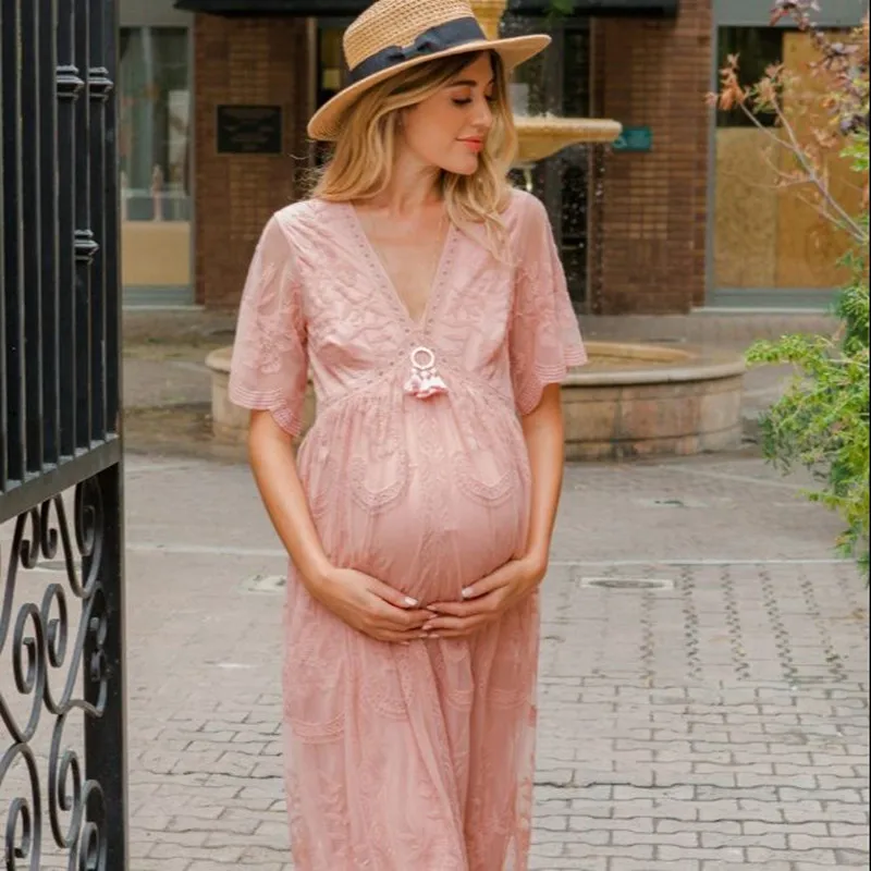

Lace Pregnant Woman Dress Maternity Dresses For Photo Shoot Robe Grossesse Baby Shower Dress Maternity Photography Dress