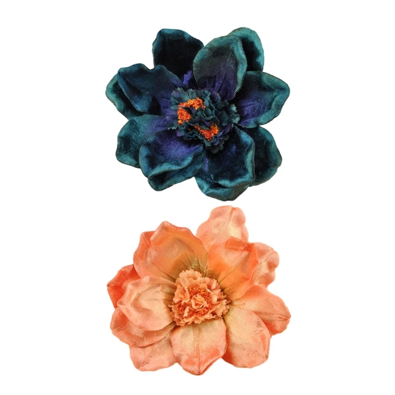 

N58F Large Flower Hair Clip Y2K Rose Gorgeous Bright-coloured Camellia Hairpin Sweet Handmade Hairpin Accessories for Women