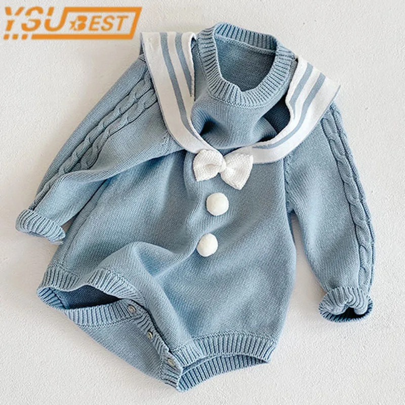 

Korean Style Toddler Baby Girl Knitting Bodysuits Spring Autumn Infant Baby Girls Jumpsuit Newborn Baby Girl Clothes