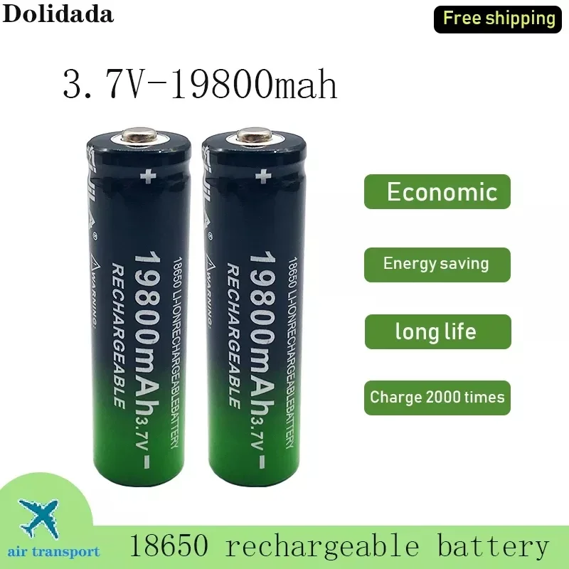 

New 18650 Li-Ion battery 19800mah rechargeable battery 3.7V for LED flashlight flashlight or electronic devices batteria