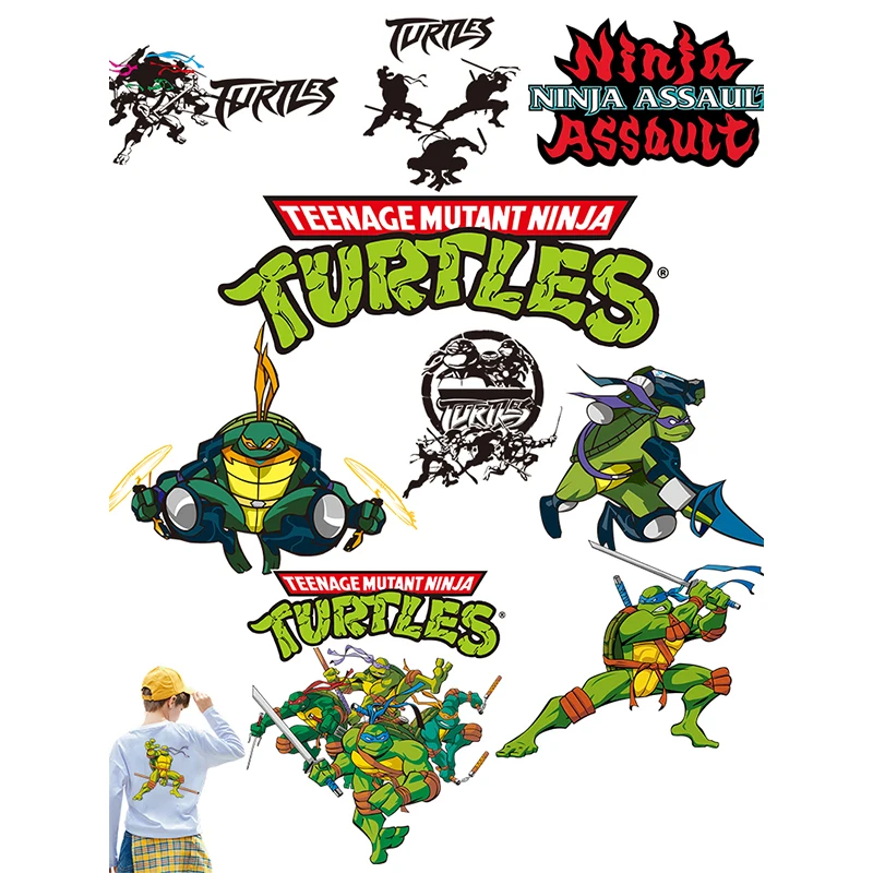 

Teenage Mutant Ninja Turtles Heat Transfer Stickers on Clothes DIY Patches for Clothing T-shirt Decor Fusible Patch Vinyl patch