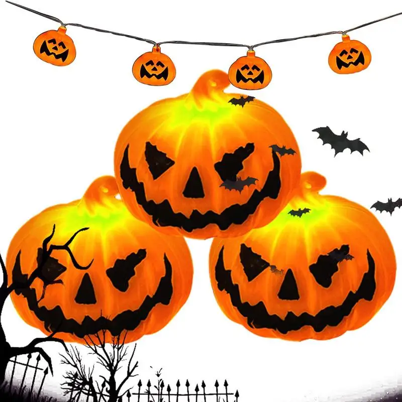 

Светильники в виде тыквы на Хэллоуин, светодиодная лампа в виде тыквы, креативные декоративные настенные украшения со светодиодными лампочками, работающие от батарейки, 3 шт.