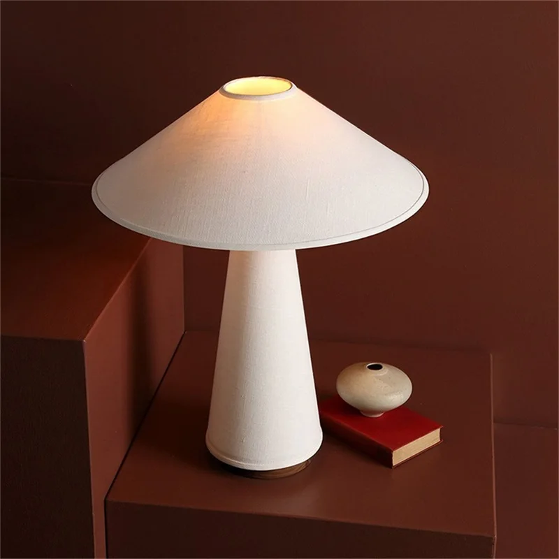 

White Mushroom Table Lamp Contemporary Creative Nordic Desk Light LED for Home Bedroom Hotel Shop Decoration